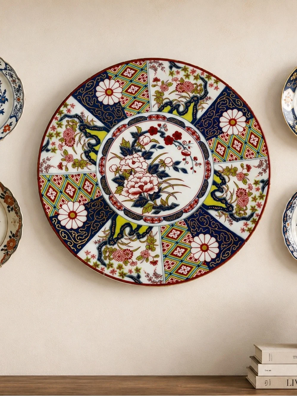 Decorative Floral Porcelain Dinner Plate - Multicolor